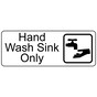 White Engraved Hand Wash Sink Only Sign with Symbol EGRE-372-SYM_Black_on_White