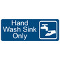 Blue Engraved Hand Wash Sink Only Sign with Symbol EGRE-372-SYM_White_on_Blue