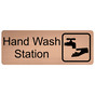 Cashew Engraved Hand Wash Station Sign with Symbol EGRE-373-SYM_Black_on_Cashew