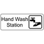 White Engraved Hand Wash Station Sign with Symbol EGRE-373-SYM_Black_on_White
