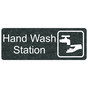 Charcoal Marble Engraved Hand Wash Station Sign with Symbol EGRE-373-SYM_White_on_CharcoalMarble