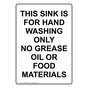 Portrait THIS SINK IS FOR HAND WASHING ONLY Sign NHEP-50572
