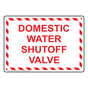 Domestic Water Shutoff Valve Sign NHE-36661_WRSTR