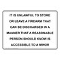 Firearm Discharged Accessible Minor Sign NHE-18621