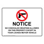 Wisconsin NO CONCEALED WEAPONS Sign NHE-37587-Wisconsin