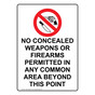 Portrait No Concealed Weapons Or Sign With Symbol NHEP-35046