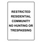 Portrait Restricted Residential Community No Sign NHEP-37319