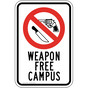 Weapon Free Campus Sign for Weapons Restricted PKE-16309