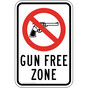 Gun Free Zone Sign for Weapons Restricted PKE-16312
