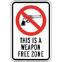 This Is A Weapon Free Zone Sign PKE-16316