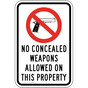 No Concealed Weapons Allowed On This Property Sign PKE-17718