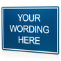 White-on-Blue Custom Engraved Sign With Border EGRE-CUSTOM-M3_White_on_Blue