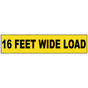 Yellow 16 FEET WIDE LOAD Truck Banner NHE-15000