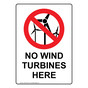 Portrait No Wind Turbines Here Sign With Symbol NHEP-35443