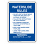 Wisconsin Waterslide Rules Sign NHE-15320-Wisconsin