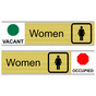 Gold Women (Vacant/Occupied) Sliding Engraved Sign