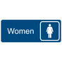 Blue Engraved Women Sign with Symbol EGRE-650-SYM_White_on_Blue