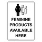Portrait Feminine Products Available Here Sign With Symbol NHEP-15886