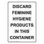 Portrait Discard Feminine Hygiene Products In Sign NHEP-15900