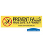 Yellow Prevent Falls Make Safety A Priority Banner with Symbol
