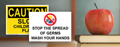 Wash your hands and playground signs for schools
