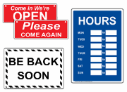 Business Hours Signs