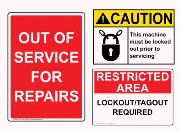 Lockout & Maintenance Signs