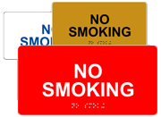 Small Format Tactile Braille No Smoking Signs