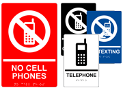 ADA Braille Cell Phone / Texting Signs
