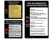 Elevator Emergency Operation Signs