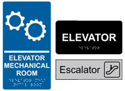 Elevator / Escalator - Engraved & Braille