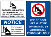 Pool / Spa Lift Signs