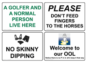 Pool / Recreation Signs - Novelty