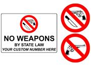 No Weapons - Safety Signs