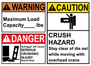 Crane Safety Signs - General