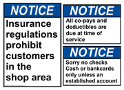 Payment Policy Signs - ANSI