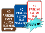 Custom Parking Signs - Text + Arrow Options
