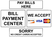 Payment Policy Signs - Printed