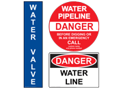 Water and Sewer Pipeline Utility Signs