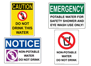 Potable / Non-Potable Water Signs