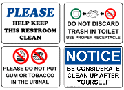 Restroom Rules & Cleaning Signs