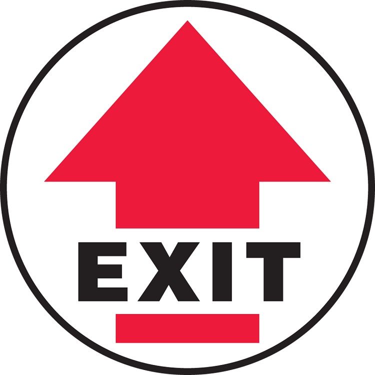Slip-Gard Exit (Arrow) Floor Sign