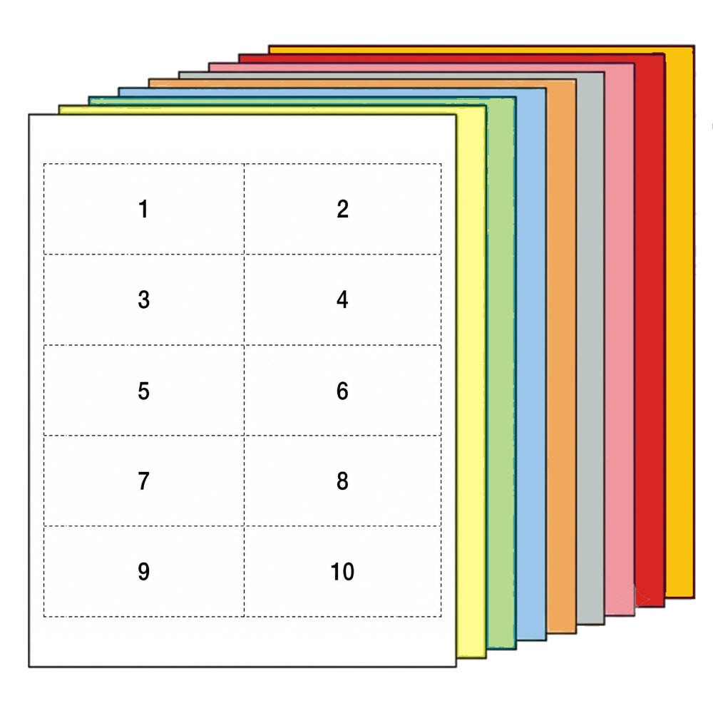 2 in. x 4 in. Colored Perforated Card Sheets