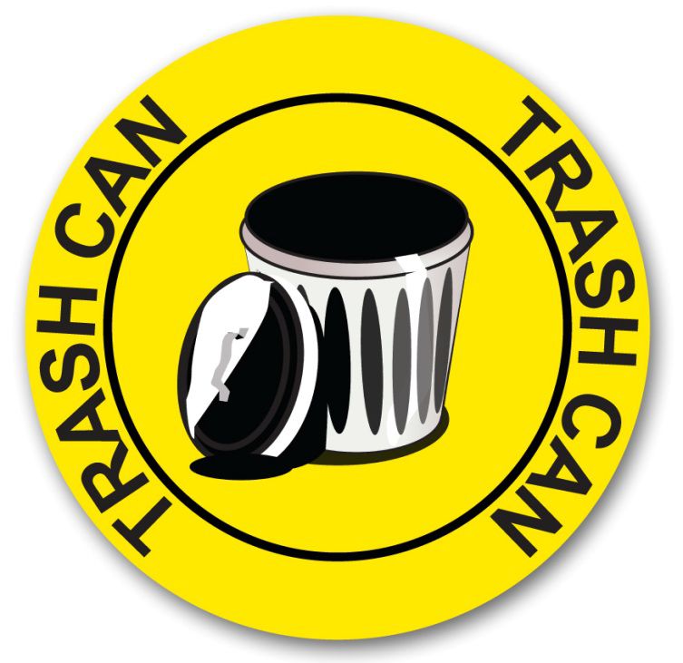 Trash Can Circle Sign