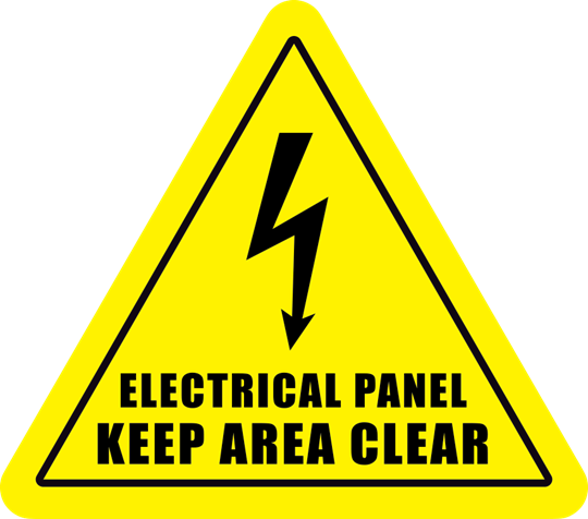 Electrical Panel Keep Area Clear Triangle Floor Sign