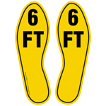 6 FT Graphic [Set Of Foot Prints] Yellow Floor Label CS764297