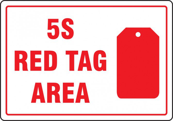 5S Red Tag Area Sign with Tag Image