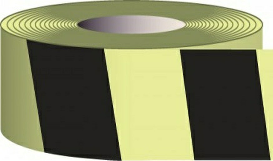 3 in. x 15' Glow-in-the-Dark Striped Tape