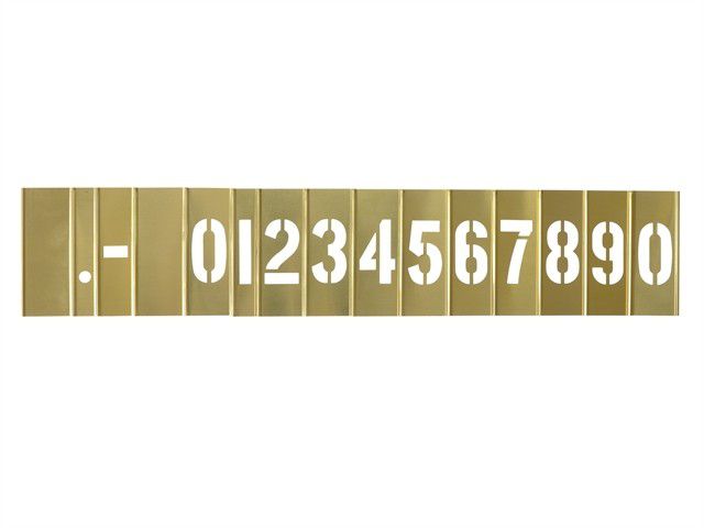1 in. Brass Interlocking Number Stencil 15 Piece Set