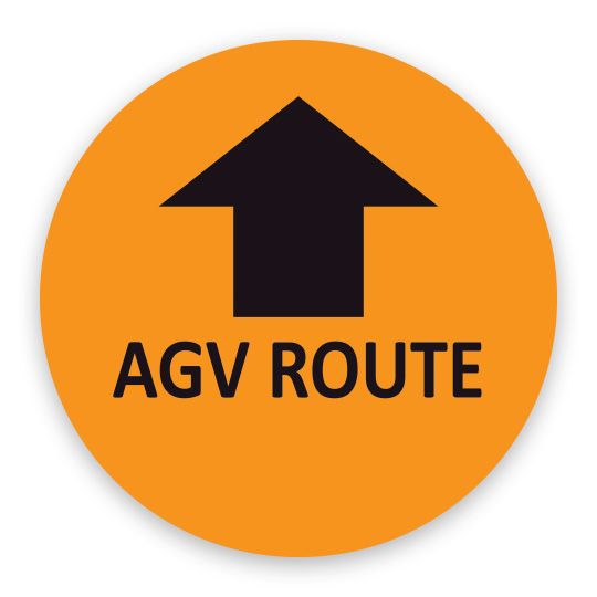 6 inch AGV ROUTE Floor Sign 15 pk